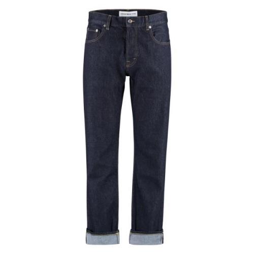 Slim Fit Jeans met Metalen Knopen Department Five , Blue , Heren