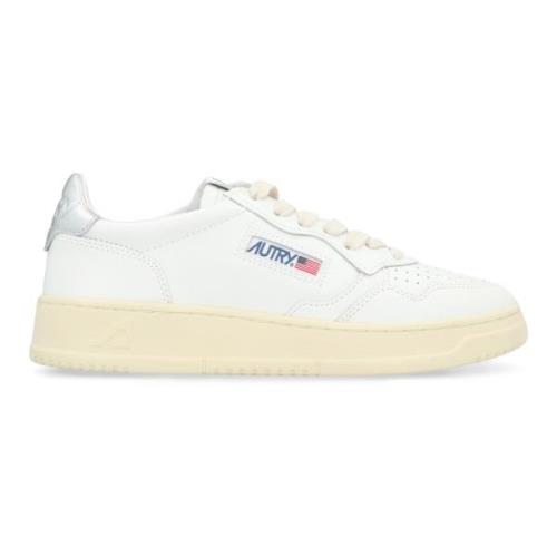 Leren lage sneakers met contrasterende hiel Autry , White , Dames