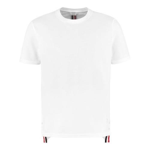 Katoenen Piqué T-shirt met Asymmetrische Zoom Thom Browne , White , He...