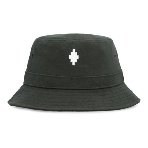 Geborduurd Logo Bucket Hat Marcelo Burlon , Black , Heren