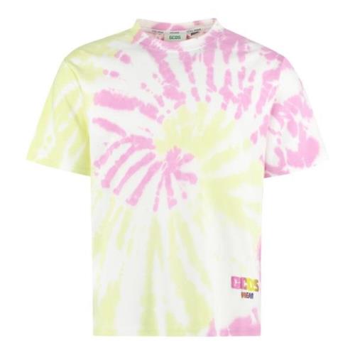 Katoenen Geribbelde Crew T-Shirt Gcds , Multicolor , Heren