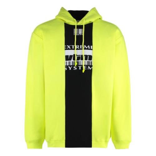 Geribbelde Katoenen Hoodie Vetements , Multicolor , Heren