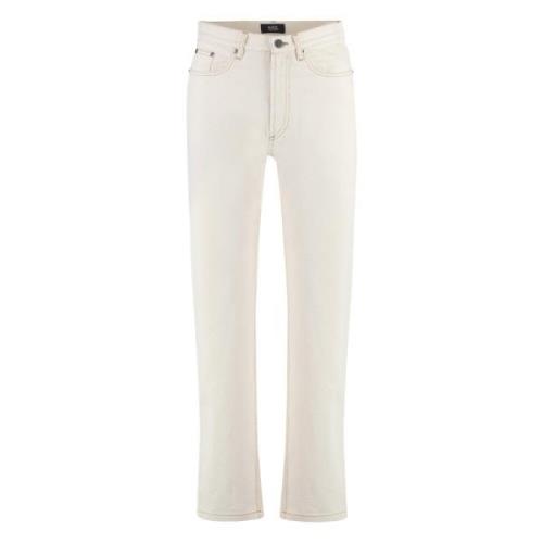 Straight Leg Jeans met Metalen Knopen A.p.c. , Beige , Dames