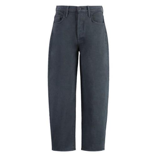 Curbside Enkel Jeans met Metalen Knopen Mother , Gray , Dames