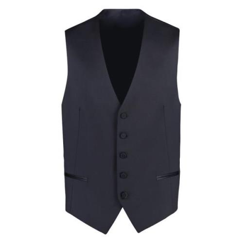 Single-breasted vest van zuivere wol Tagliatore , Blue , Heren