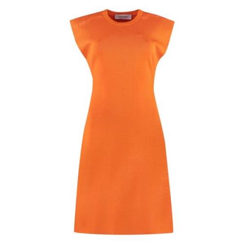 Ribgebreide Jurk Yves Salomon , Orange , Dames