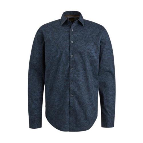 Gedrukt lang mouw poplin overhemd PME Legend , Blue , Heren