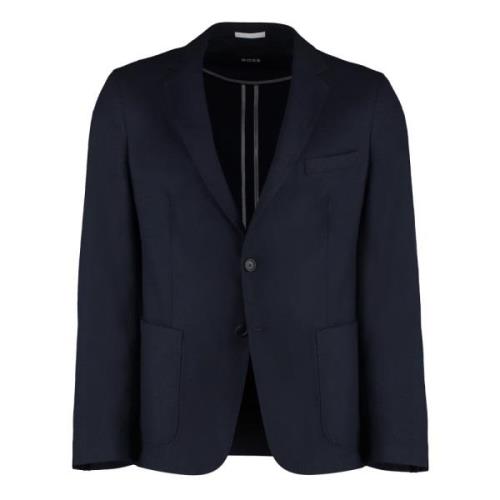 Klassieke Wollen Jas Hugo Boss , Blue , Heren