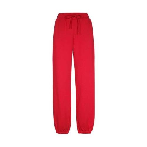 Bedrukte katoenen sweatpants Msgm , Red , Dames