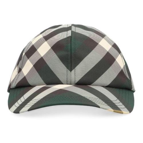 Verstelbare Canvas Hoed met Ruitmotief Burberry , Multicolor , Dames