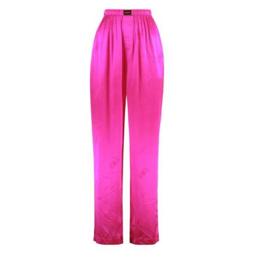 Zijden Gekreukte Pyjamabroek Balenciaga , Pink , Dames