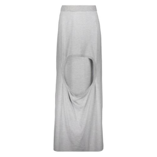 Geribbelde elastische taille Uitgesneden rok Burberry , Gray , Dames