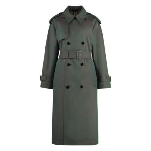 Katoenen Trenchcoat met Gun Flap Burberry , Green , Dames