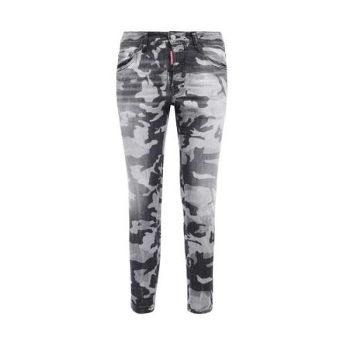 Camouflage 5-Pocket Jeans Dsquared2 , Gray , Heren