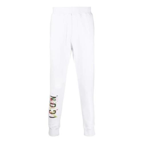 Witte sweatpants met iconenprint Dsquared2 , White , Heren