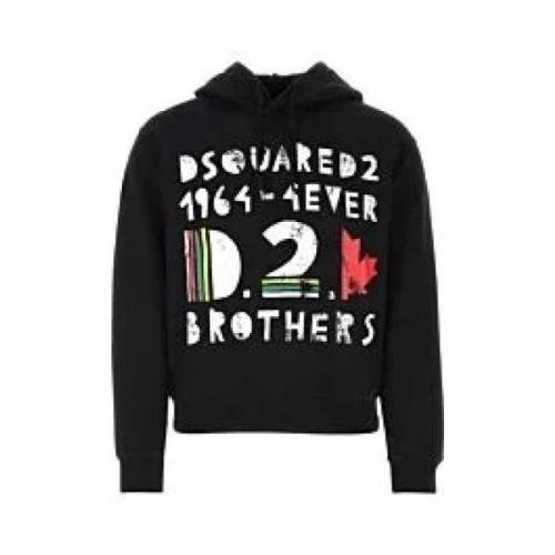 Stijlvolle Hoodie voor een Trendy Look Dsquared2 , Black , Heren