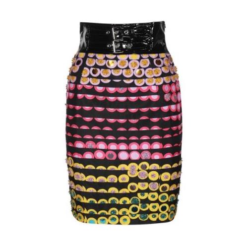 Zijden rok met print Moschino , Multicolor , Dames