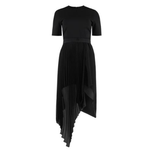 Asymmetrische Geplooide Midi Jurk Givenchy , Black , Dames