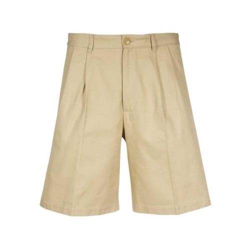 Geplooide katoenen Bermuda shorts Gucci , Beige , Heren