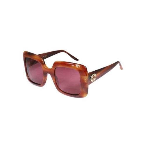 Tortoiseshell Oversize Zonnebril Gucci , Brown , Dames