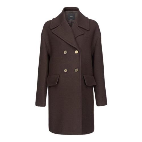 Double-Breasted Coats Pinko , Brown , Dames