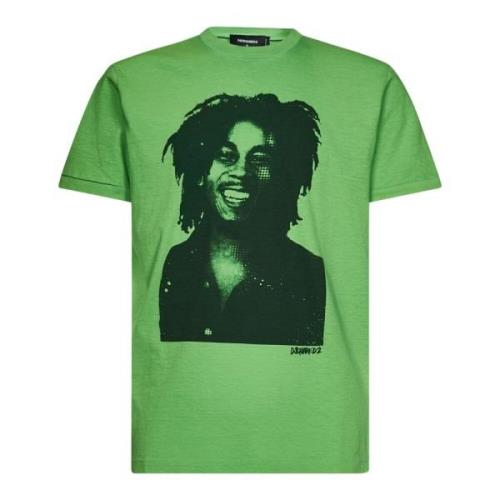 Casual Katoenen T-Shirt Dsquared2 , Green , Heren