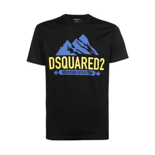 Bedrukt Crew-neck T-shirt Dsquared2 , Black , Heren