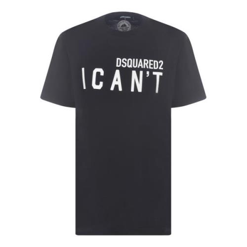 Elegante en comfortabele zwarte dames T-shirt Dsquared2 , Black , Dame...