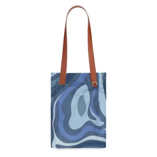 Fiamme Print Tote Tas Emilio Pucci , Blue , Dames