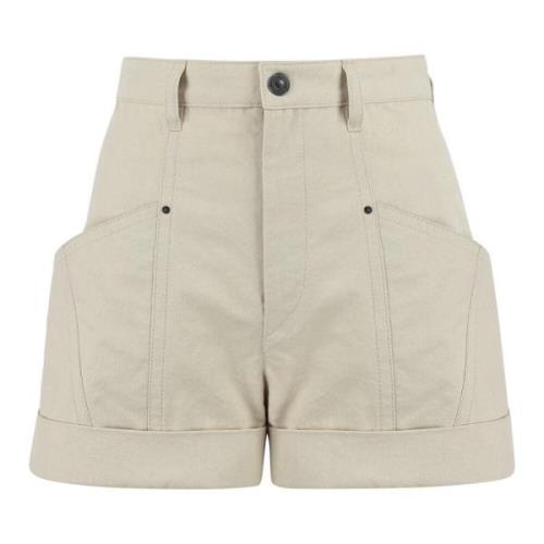 Katoenen shorts met zakken en omgeslagen zoom Isabel Marant , Beige , ...