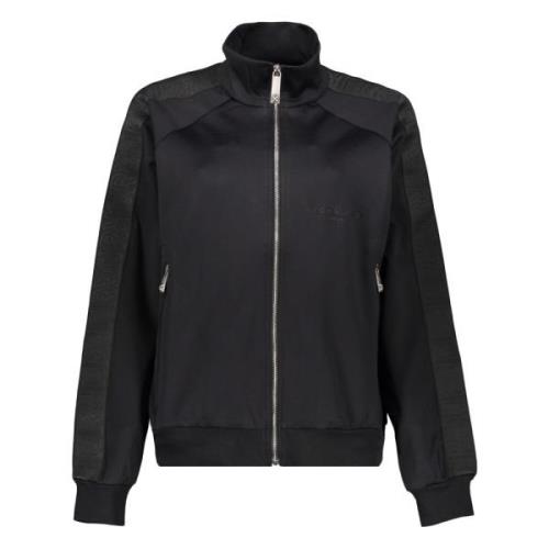 Hoodie met volledige rits en logo John Richmond , Black , Dames