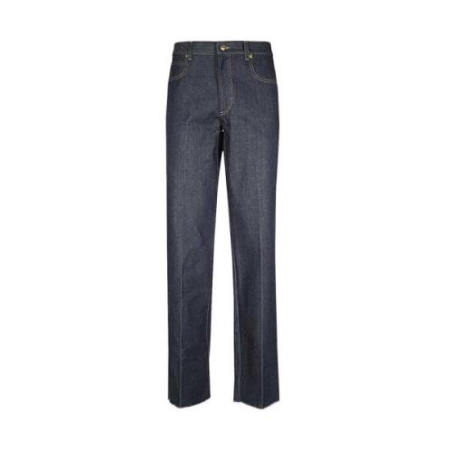 Klassieke Denim Jeans met Contraststiksels Gucci , Blue , Heren