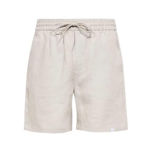 Linnen Bermuda Shorts Les Deux , Beige , Heren