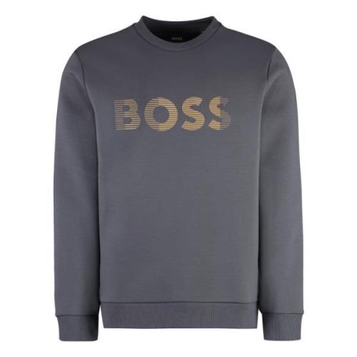 Geribbelde crew-neck sweatshirt Hugo Boss , Gray , Heren