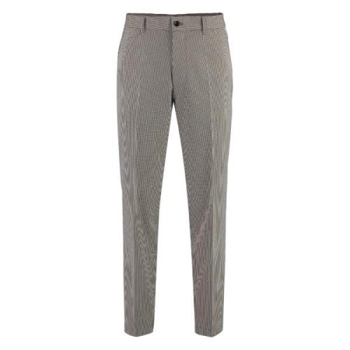 Houndstooth Broek met Achterzakken Hugo Boss , Beige , Heren