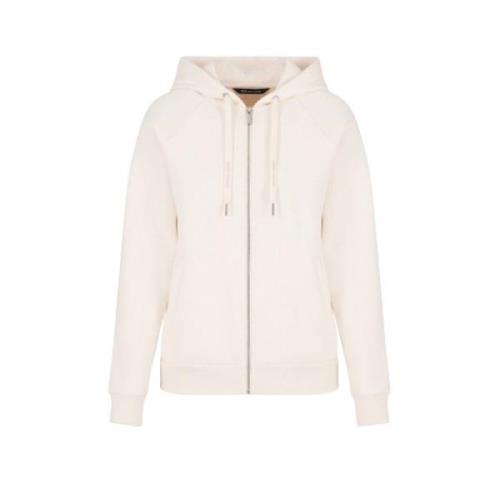 Witte Rits Hoodie Aw24 Armani Exchange , Beige , Dames