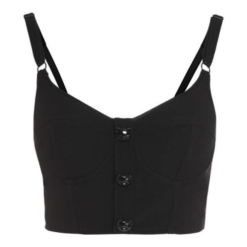 Geknoopte Crop Top Moschino , Black , Dames