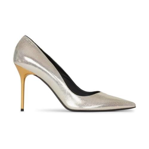 Rubijnen pumps van reptiel-effect leer Balmain , Yellow , Dames