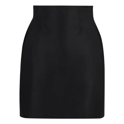 Slim Fit Taffeta Rok Nina Ricci , Black , Dames