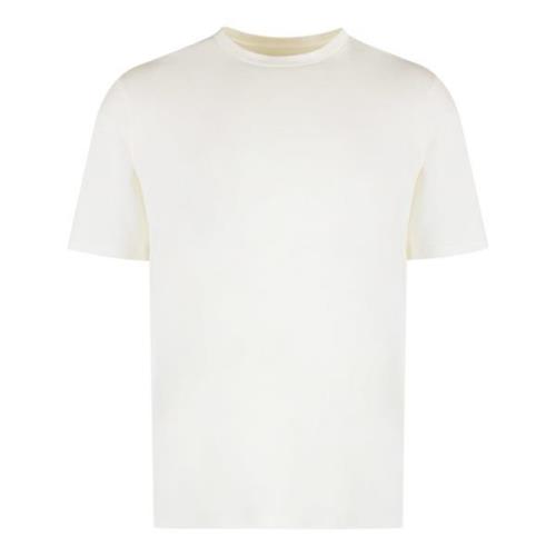 Geribbelde Katoenen Crew-Neck T-shirt Jil Sander , Beige , Heren