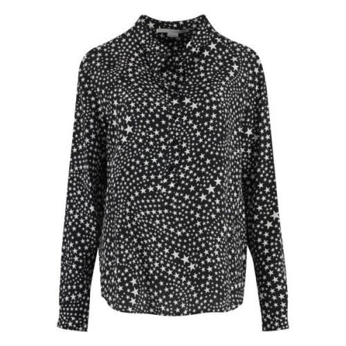 Zijden shirt met mandarijnkraag Stella McCartney , Black , Dames