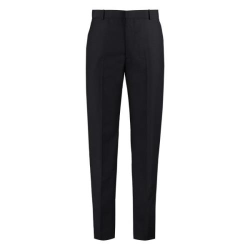 Getailleerde wollen blend broek Alexander McQueen , Black , Heren