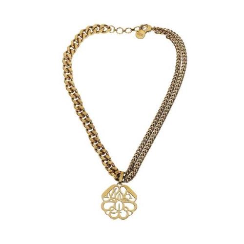 Logo Hanger Ketting Alexander McQueen , Yellow , Dames