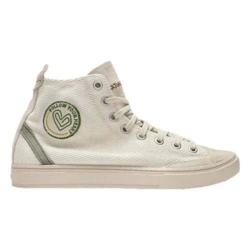 Koto Mid Katoen Vintage Sneakers Satorisan , White , Dames