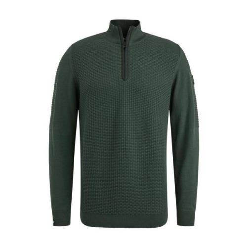 Stijlvolle Half-Zip Katoenen Pullover Vanguard , Green , Heren