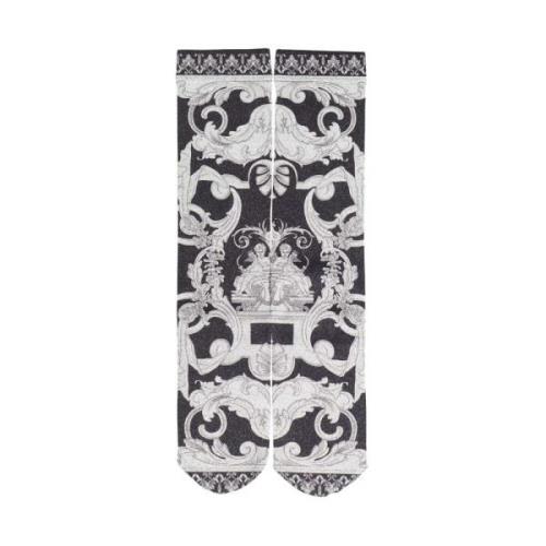 All-Over Print Sokken Versace , Black , Dames