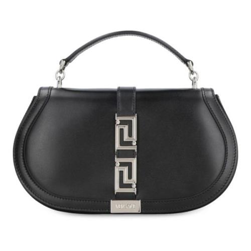 Godin Leren Crossbody Tas Versace , Black , Dames