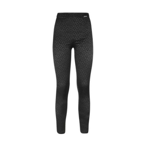 Gedrukte leggings met All Over Print Versace , Black , Dames