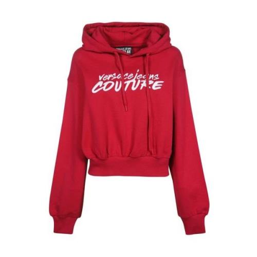 Geborduurde katoenen hoodie Versace Jeans Couture , Red , Dames