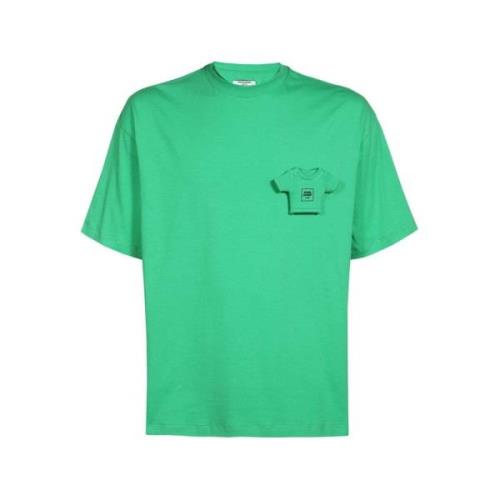 Geribbelde Crew-neck T-shirt Opening Ceremony , Green , Heren